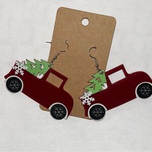 Festive Red and Green Earrings with Vintage Charm